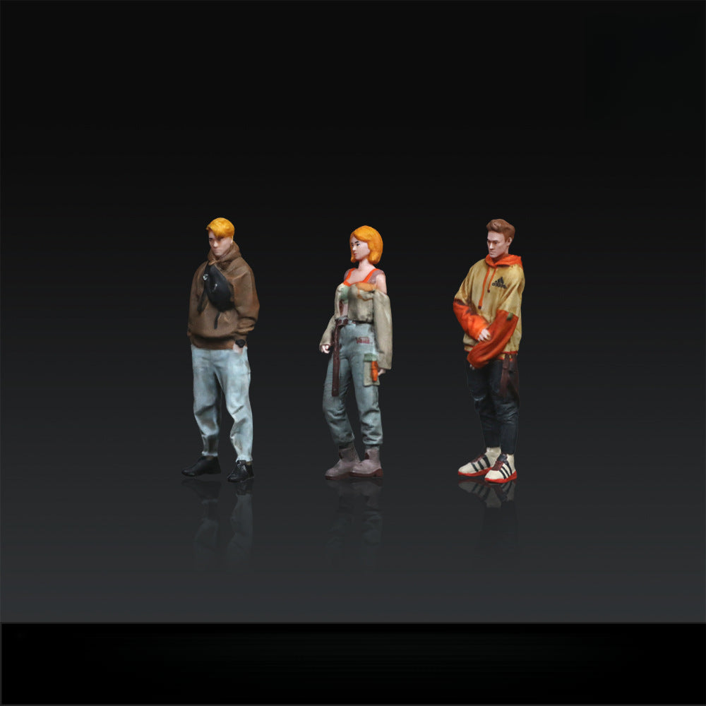 MoreArt 1:64 Trendy Man & Woman Resin Figurine Set