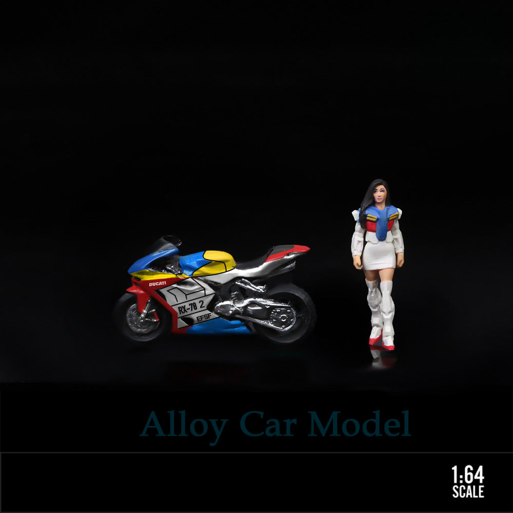 MoreArt 1:64 Ducati Mecha Motorcycle Girl Resin Figure Set MODCOLS