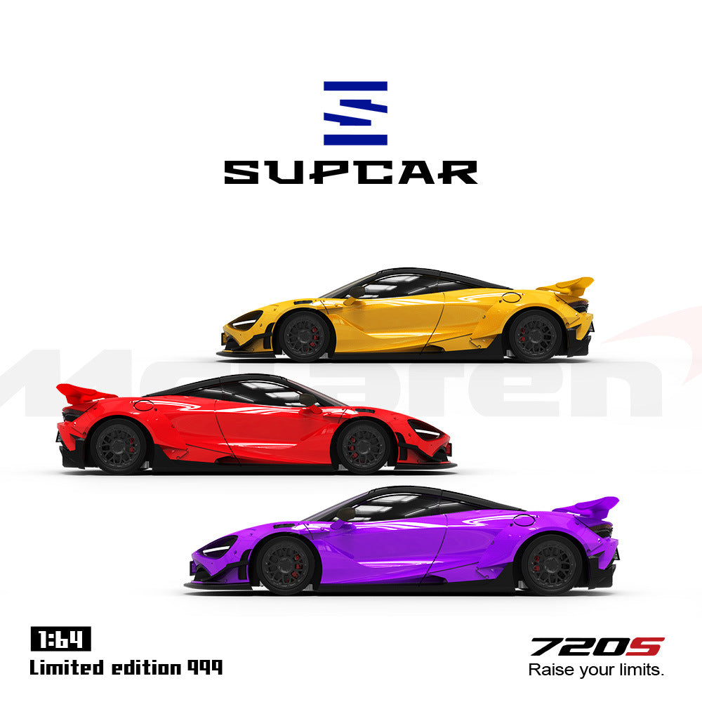 SUPCAR 1:64 McLaren 720S Diecast Model (Yellow Red & Purple) MODCOLS