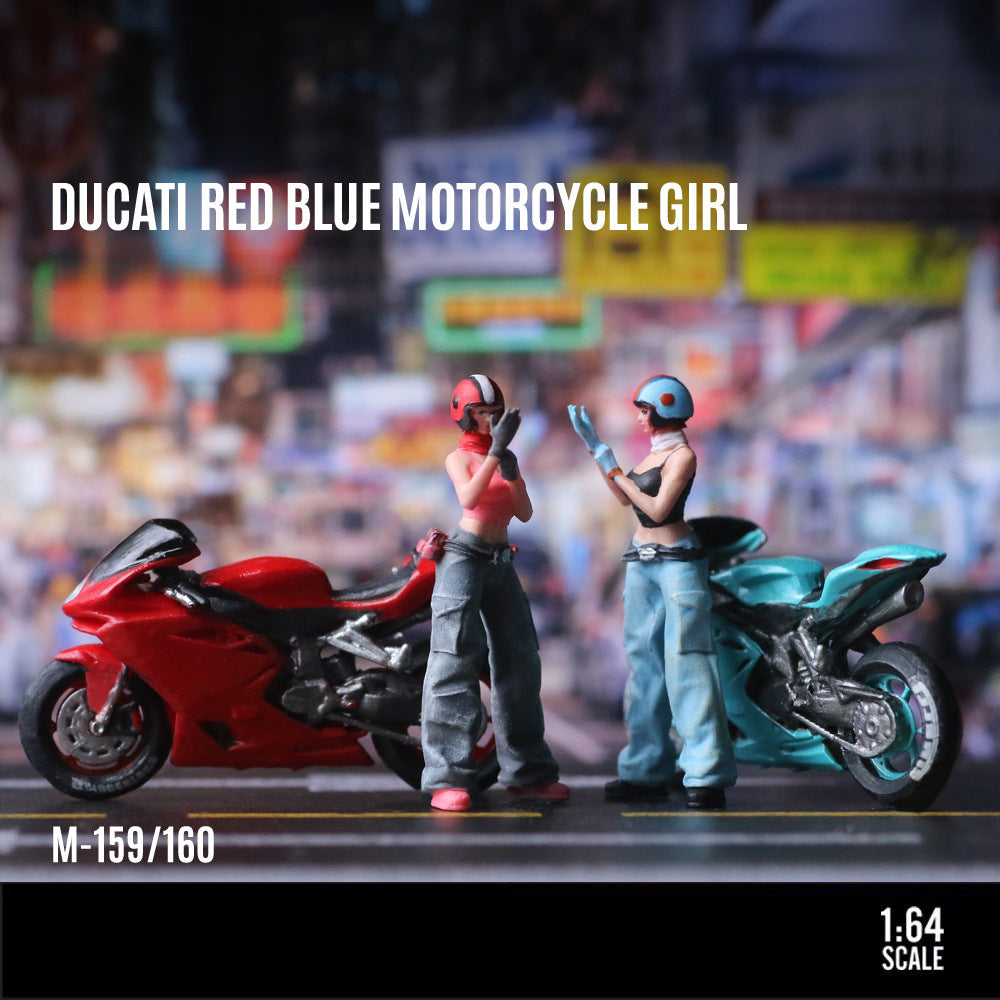 MoreArt 1:64 Ducati Motorcycle Girl Resin Figure Set MODCOLS