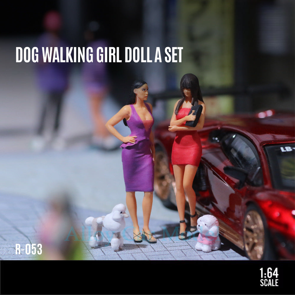MoreArt 1:64 Resin Figurine – Walking Dog Girl MODCOLS
