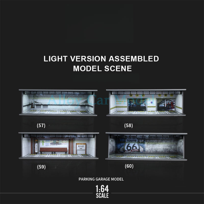 MoreArt 1:64 Lighted Parking Lot Assembly Diorama Scene MODCOLS