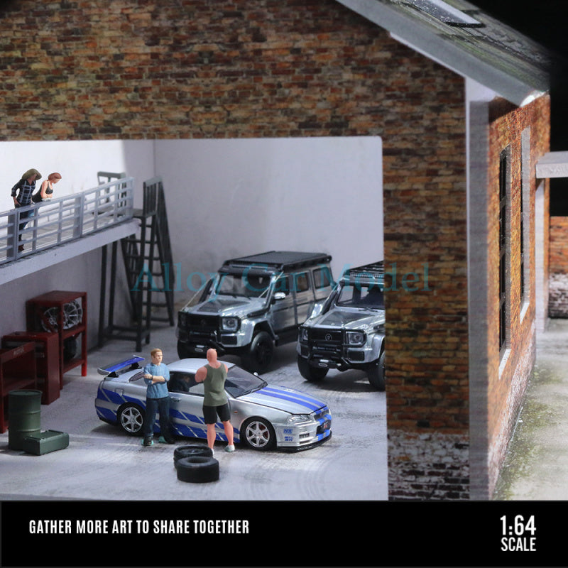 MoreArt 1:64 Old Factory Lighted Scene Diorama Model MODCOLS