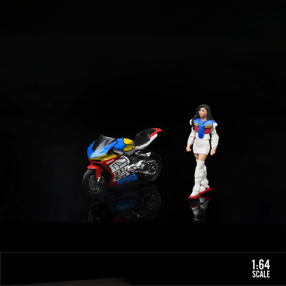 MoreArt 1:64 Ducati Mecha Motorcycle Girl Resin Figure Set MODCOLS