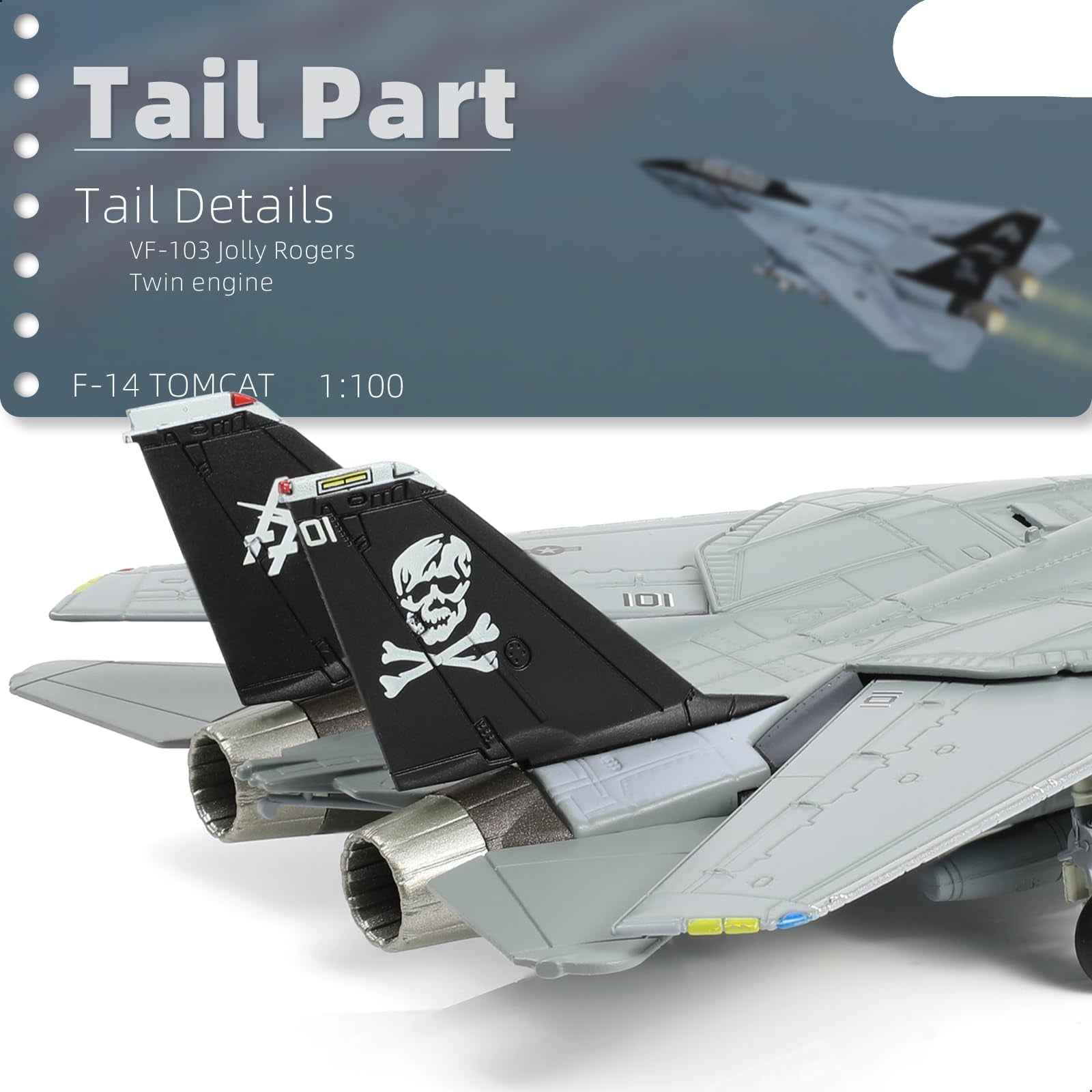 1/100 F-14B-2 Tomcat Diecast Model – VF-103 Jolly Rogers