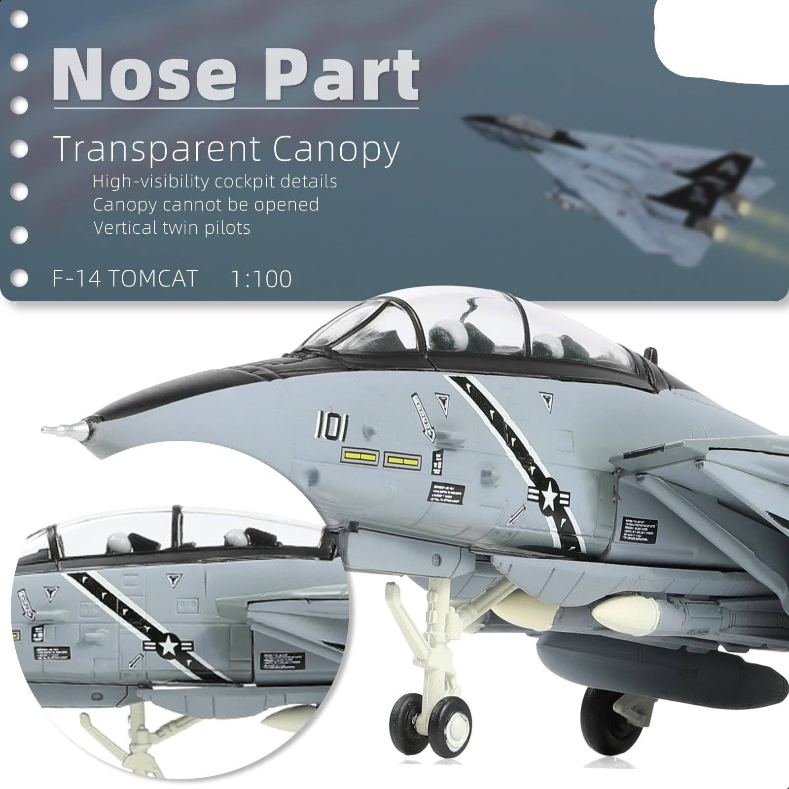1/100 F-14B-2 Tomcat Diecast Model – VF-103 Jolly Rogers