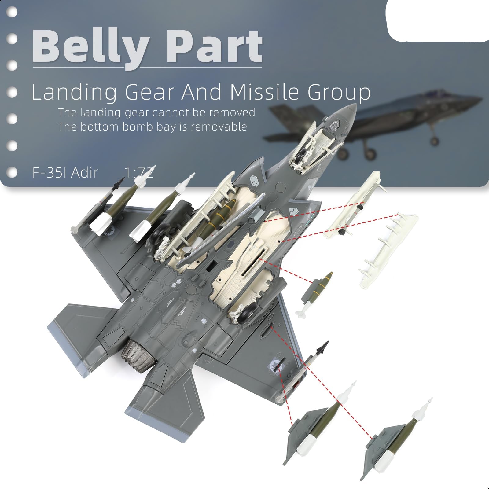 1/72 F-35I Israeli Air Force Stealth Fighter Die-cast Model
