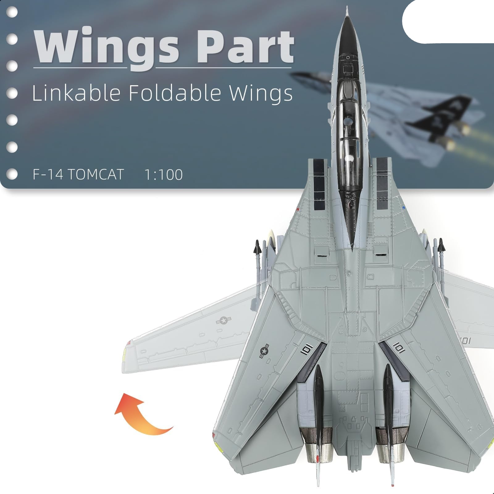 1/100 F-14B-2 Tomcat Diecast Model – VF-103 Jolly Rogers