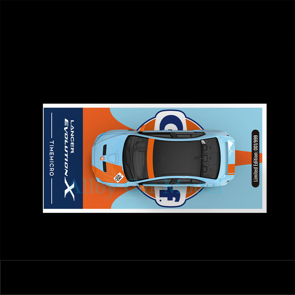 TimeMicro 1:64 Mitsubishi EVO X Gulf Livery Diecast Model MODCOLS