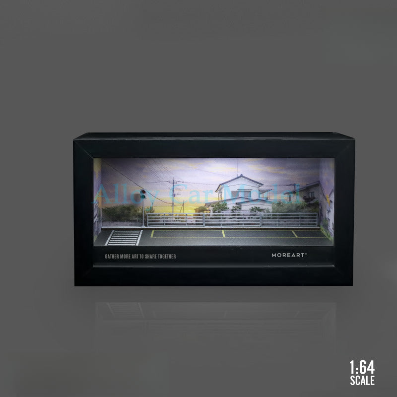 MoreArt 1:64 Framed Parking Lot Light Up Diorama MODCOLS