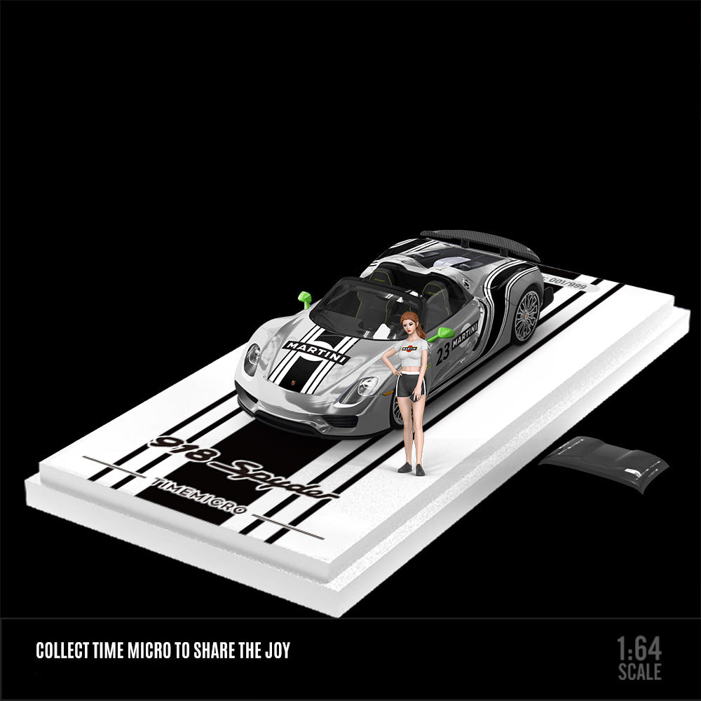 TimeMicro 1:64 Porsche 918 Spyder Martini Diecast Model MODCOLS