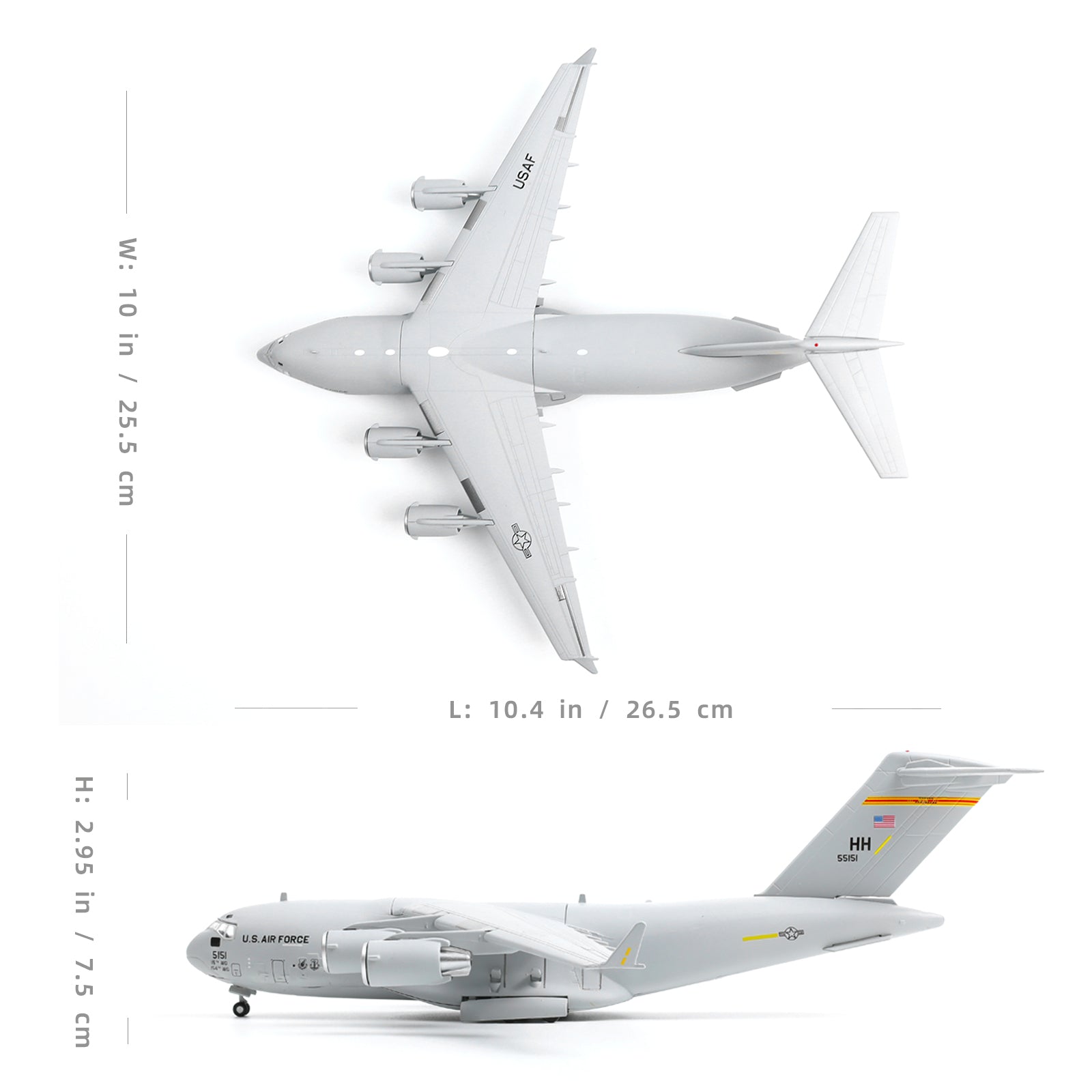 1/200 C-17 Globemaster III Diecast Model – USAF 154th WG Transport Aircraft
