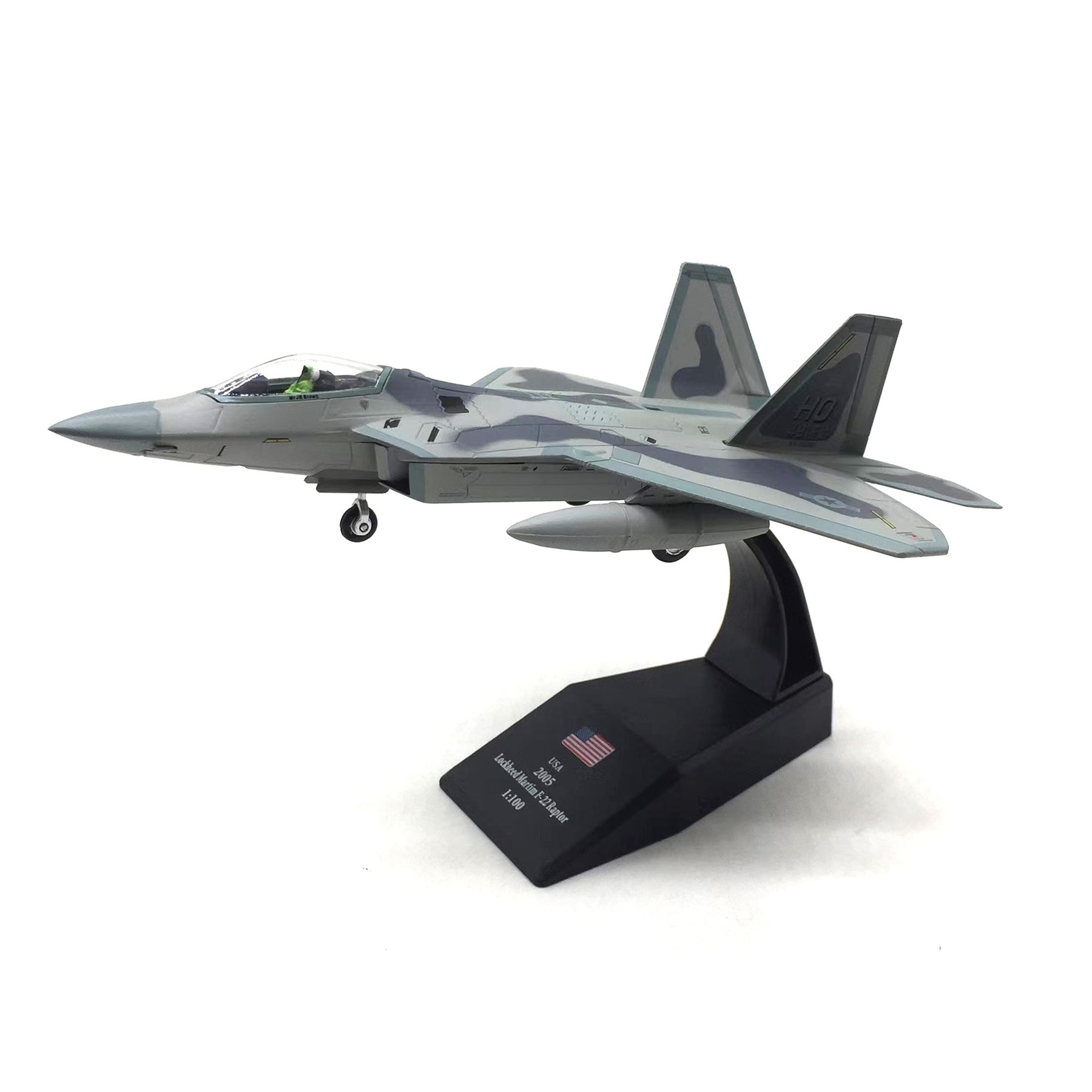 1/100 F-22 Raptor Die-cast Fighter Jet Model – USAF Aircraft