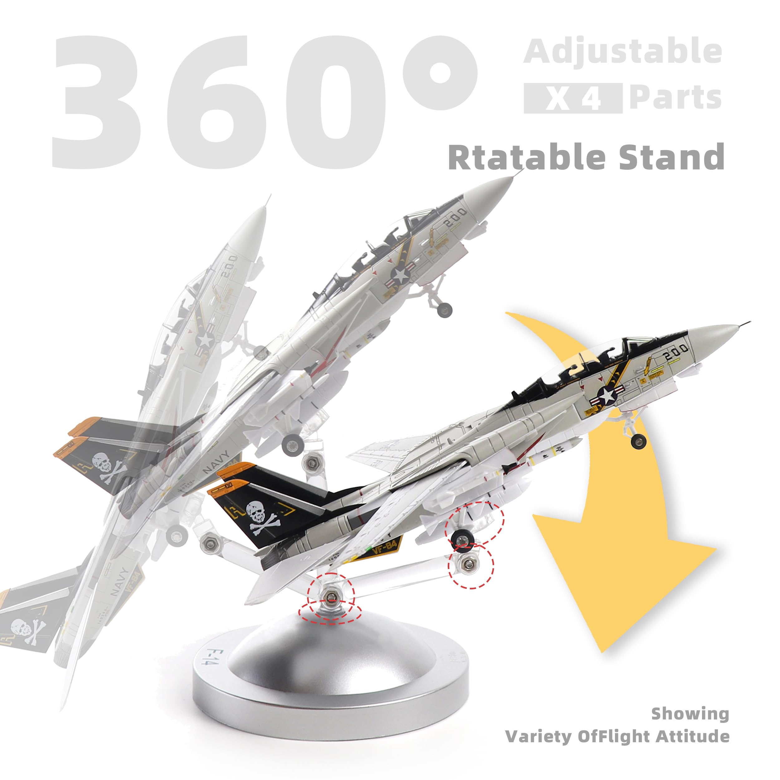 1/100 F-14A Tomcat VF-84 Jolly Rogers Diecast Model Airplane