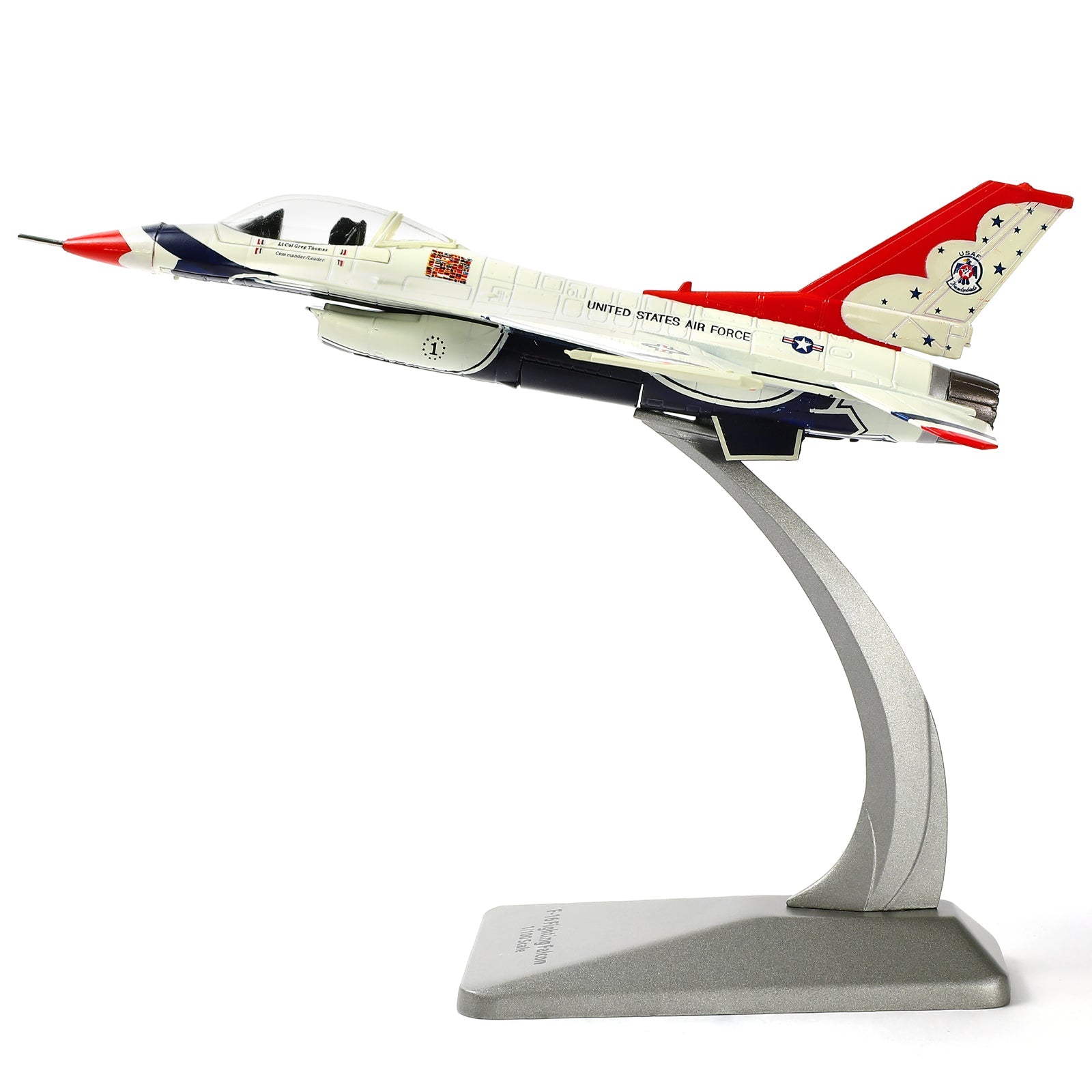 1/100 F-16C Thunderbird Diecast Fighter Jet Model – USAF Display Aircraft