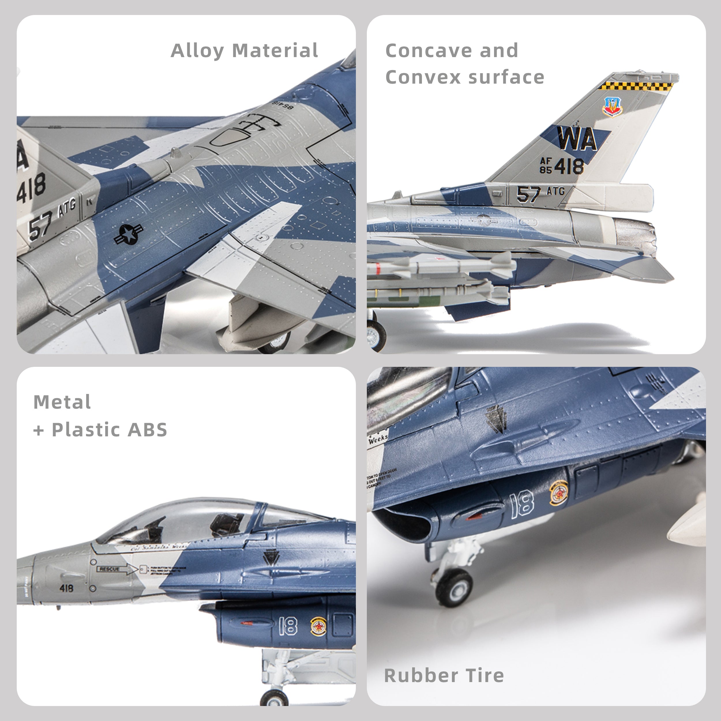 1/72 F-16C Fighting Falcon Splinter Camouflage Diecast Aircraft Model