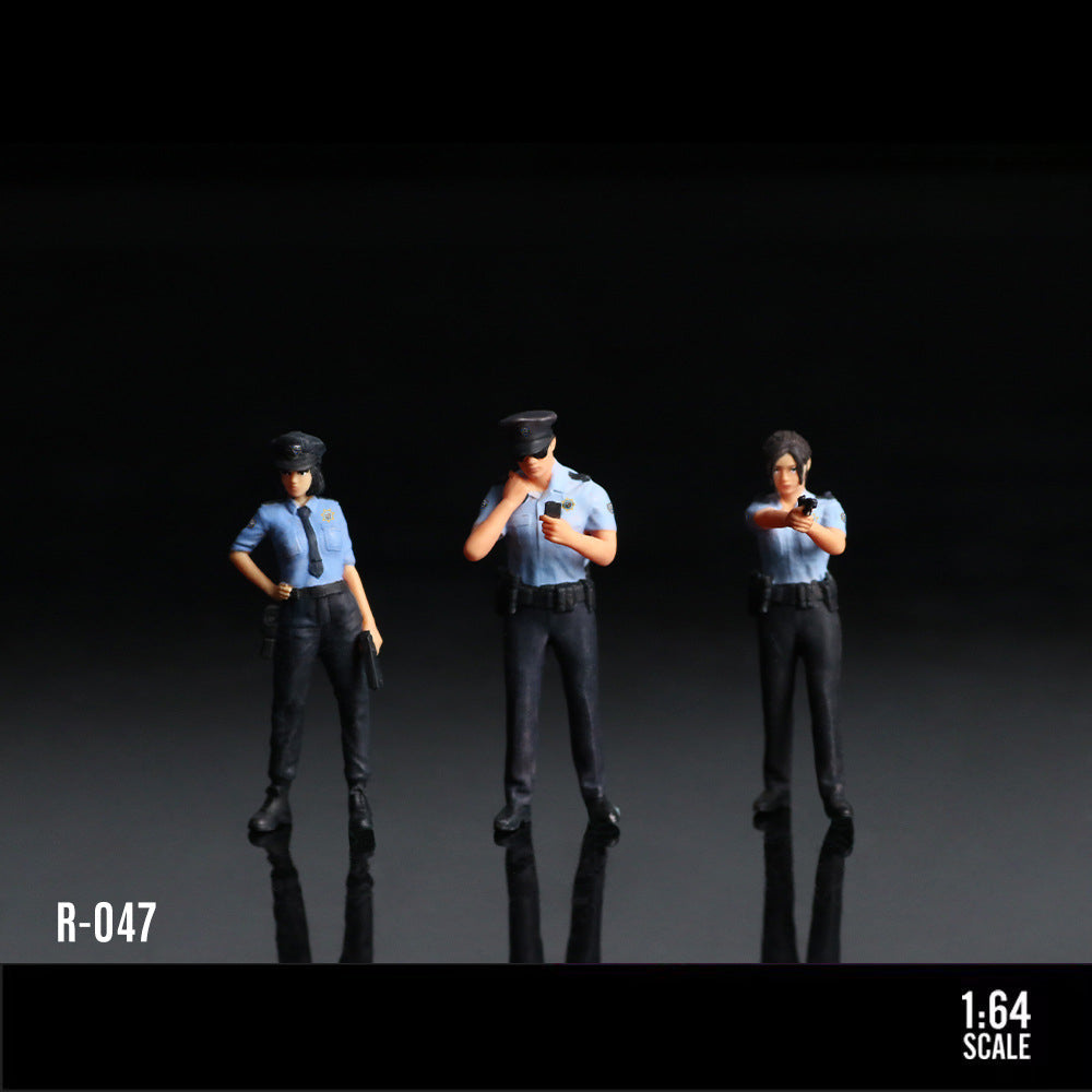 MoreArt 1:64 On Duty Police Figure Resin Set MODCOLS