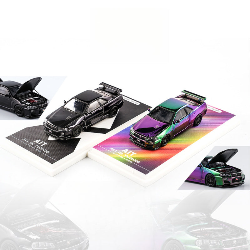 AURORA MODEL 2024 Auto Tuning Expo Limited 1:64 GT R R34 Diecast Model MODCOLS