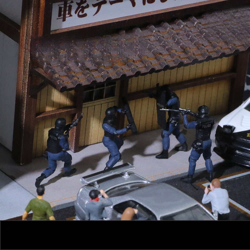 MoreArt 1:64 Armed Police Figurine Set C – Collectible Resin Model