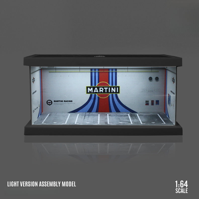MoreArt 1:64 Themed Parking Lot Four Car Lighted Assembly Diorama MODCOLS