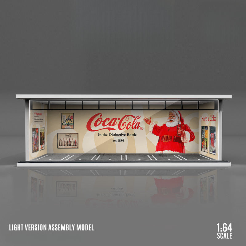 MoreArt 1:64 Beverage Themed Lighted Parking Diorama – Modular Display Scene MODCOLS