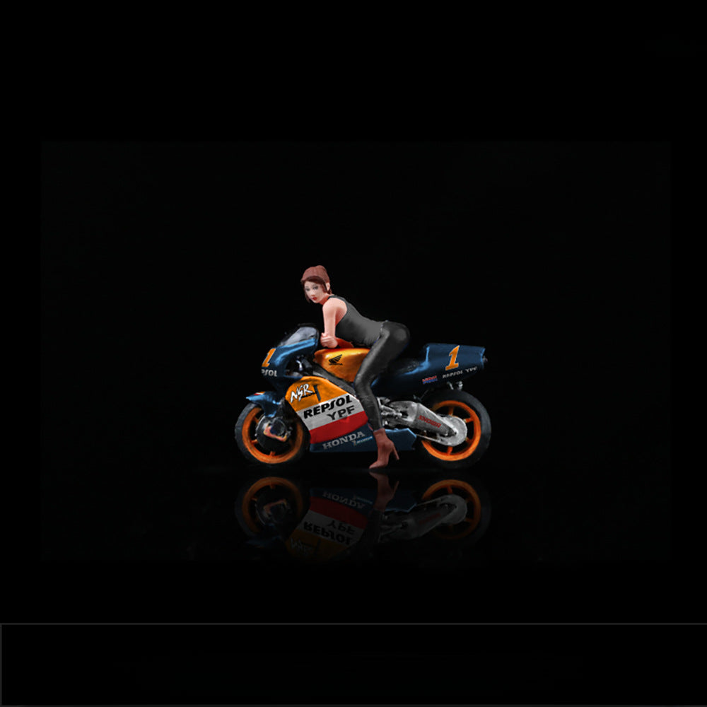 MoreArt 1:64 Racing Motorcycle & Rider Figure Set – Resin Model MODCOLS
