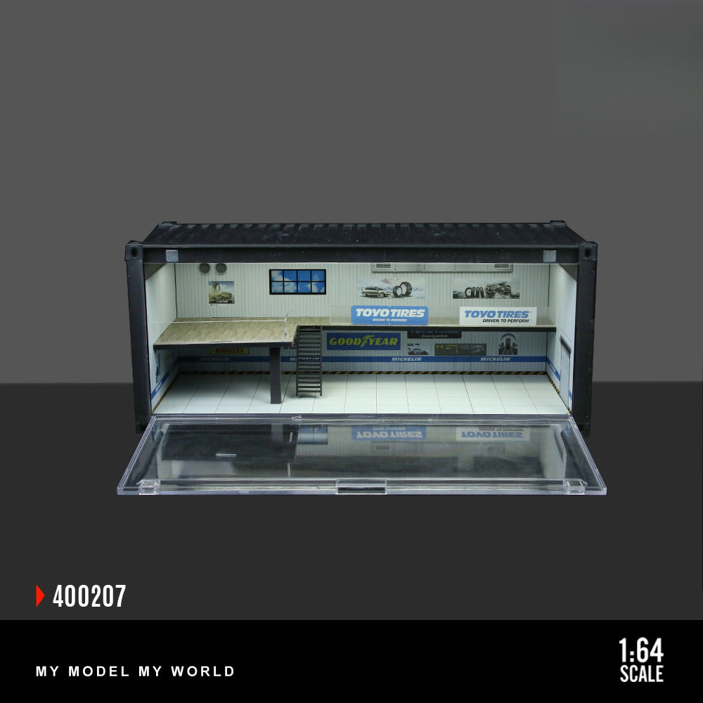 MoreArt Container Repair Shop Scene | 1:64 Lighted Diorama MODCOLS