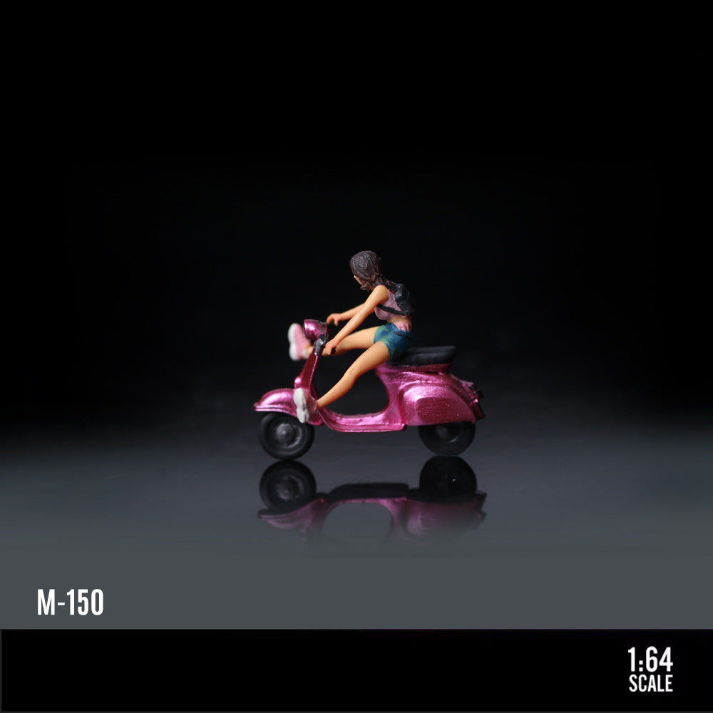 MoreArt 1:64 Two Tone Scooter Rider Resin Figure MODCOLS