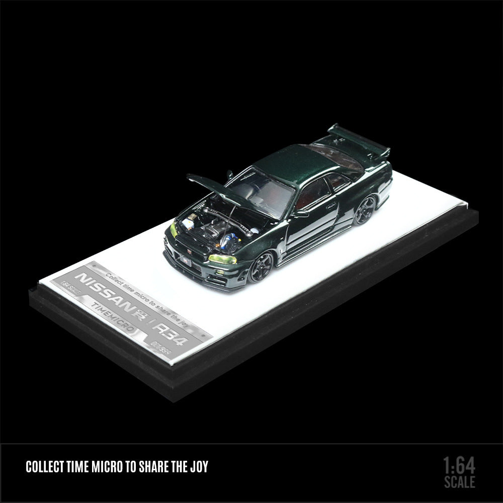 TimeMicro 1:64 Nissan GTR34 No.0 Red & Dark Green Diecast Model MODCOLS