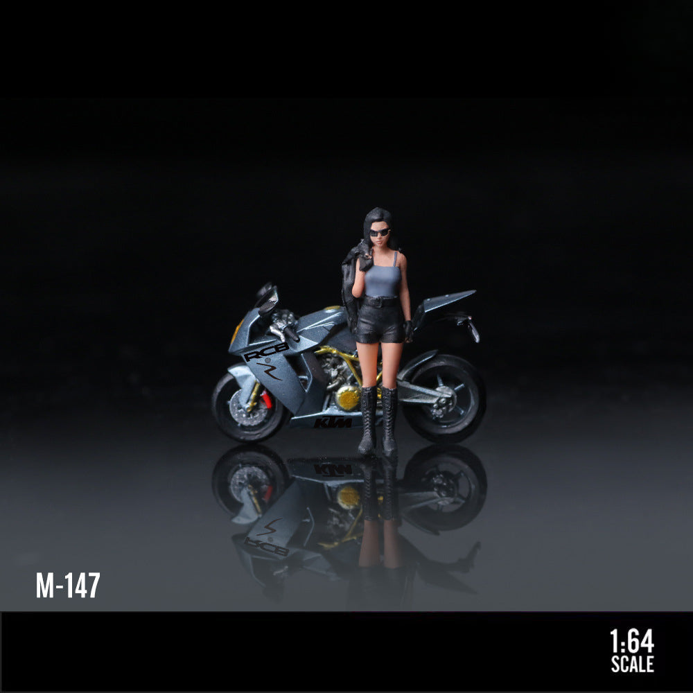 MoreArt 1: 64KTM1190 Grey Motorcycle Girl Resin Figure Set MODCOLS