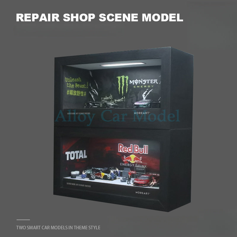 MoreArt 1:64 Advan HKS Red Bull Monster Garage Lighted Diorama Frame MODCOLS