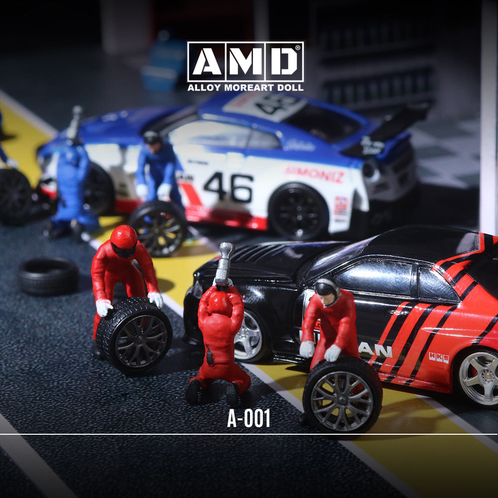 MOREART 1:64 Auto Mechanic Figures Set – Resin Diorama Accessories