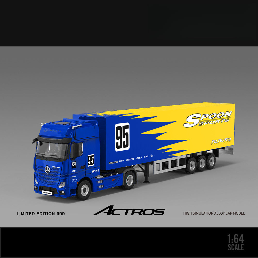 TM * PERKA 1:64 Mercedes Benz Actros Container Truck Premium Die Cast Model MODCOLS