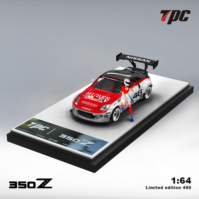 TPC 1:64 Nissan 350Z Red White 46 Die Cast Alloy Car Model MODCOLS