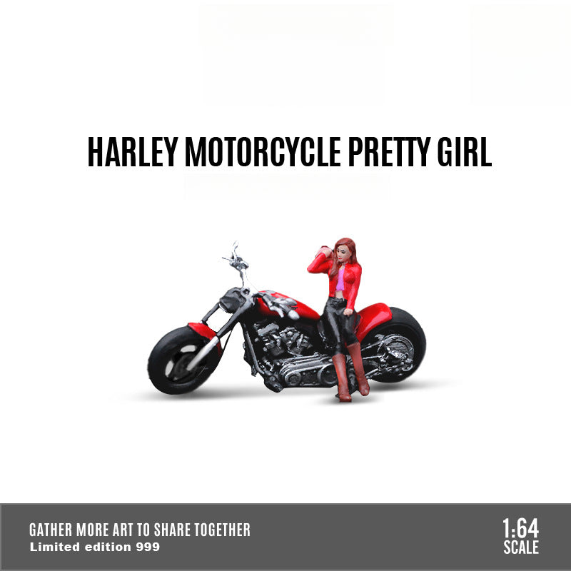 Modelart 1:64 Harley Motorcycle Beauty Resin Figure Set MODCOLS