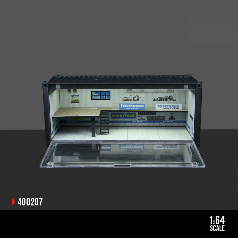 MoreArt Container Repair Shop Scene | 1:64 Lighted Diorama MODCOLS