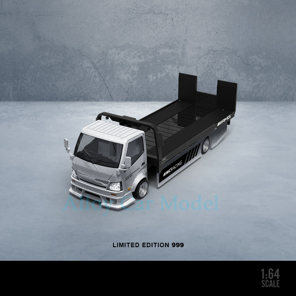 TimeMicro 1:64 H300 Flatbed Transport Trailer & Mercedes Benz SLS Diecast Set MODCOLS