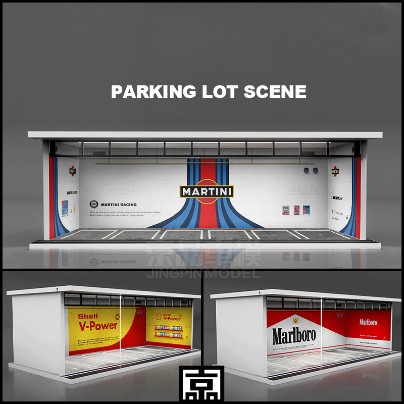 MoreArt 1:64 Light Up Themed Parking Lot Diorama Scene MODCOLS