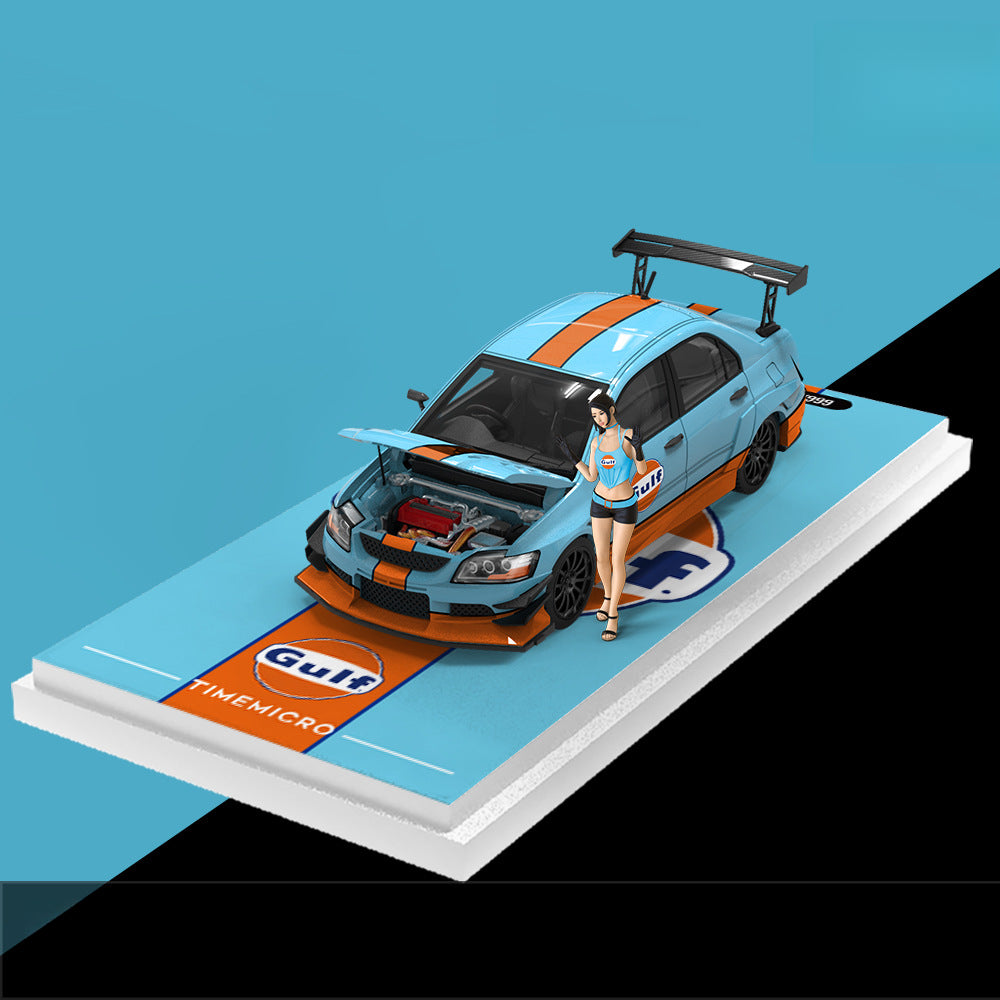 TM 1:64 Mitsubishi EVO 9 Gulf Oil ADVAN Diecast Model Car