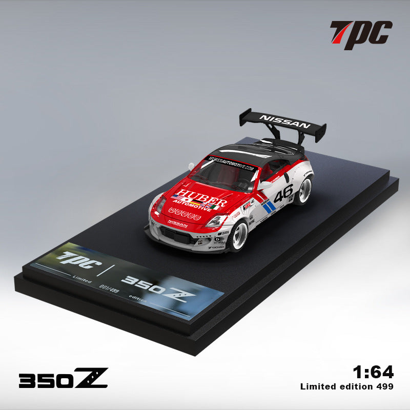 TPC 1:64 Nissan 350Z Red White 46 Die Cast Alloy Car Model MODCOLS