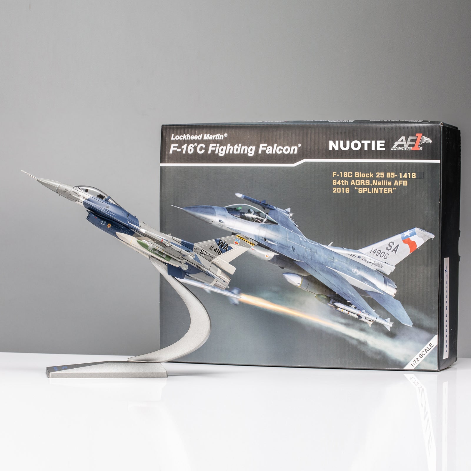 1/72 F-16C Fighting Falcon Splinter Camouflage Diecast Aircraft Model