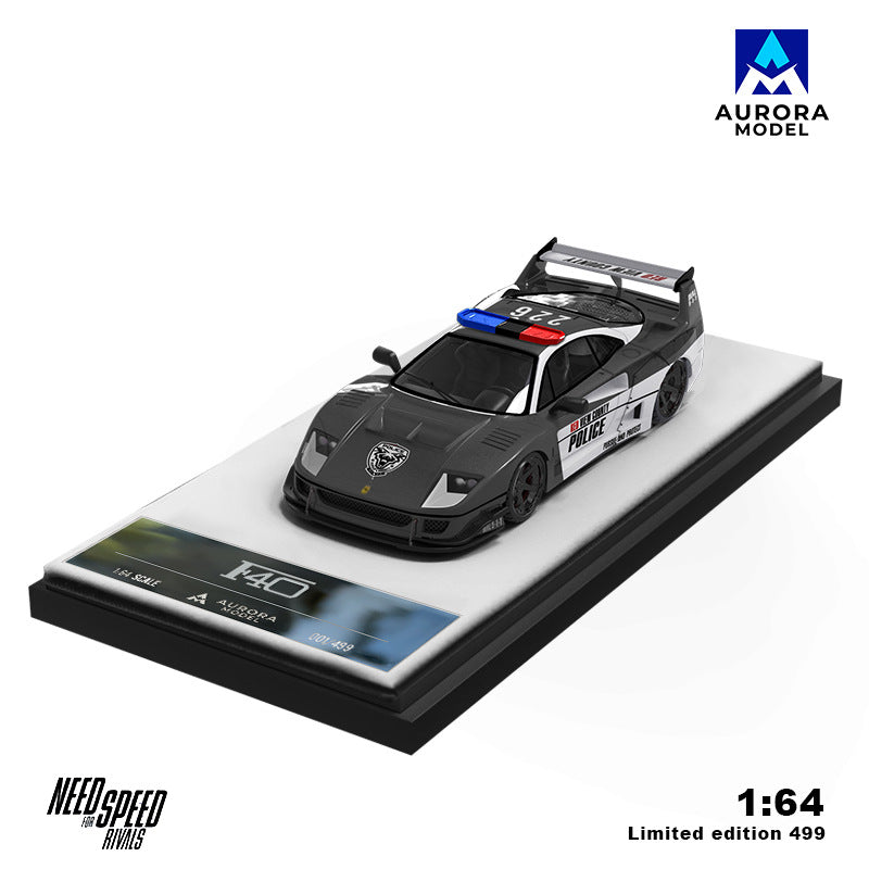 AM 1:64 H300 Flatbed Transport Trailer & F40 Police Edition Die Cast Alloy Model MODCOLS