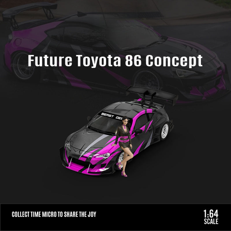 TM 1:64 Toyota 86 Black Purple Die cast Alloy Model MODCOLS