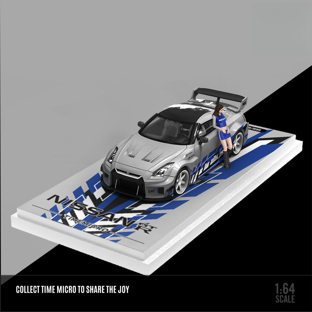 TIMEMICRO 1:64 Nissan GTR35 & H300 Flatbed Diecast Car Model MODCOLS