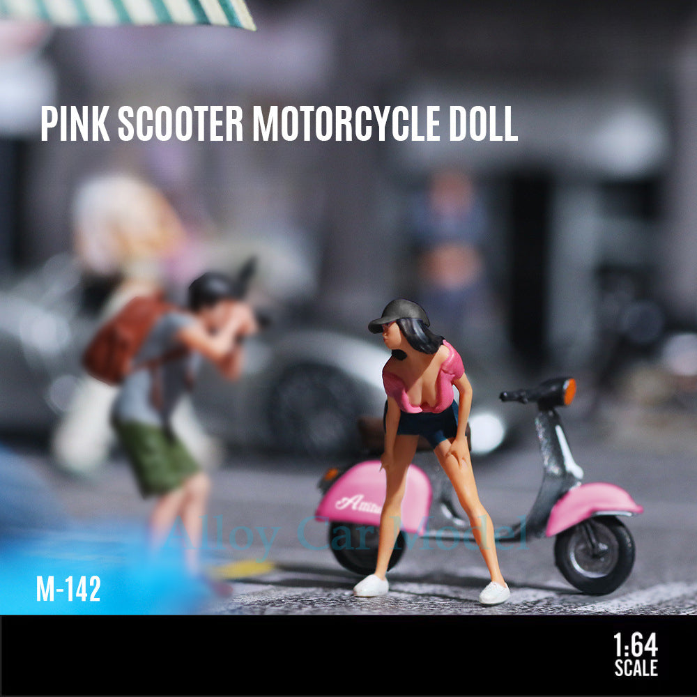 MoreArt 1:64 Pink Scooter Resin Figure MODCOLS