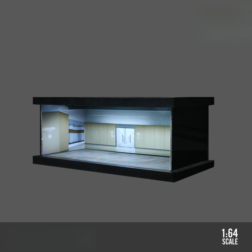 MoreArt 1:64 Themed Four Car Lighted Parking Lot Assembly Diorama MODCOLS