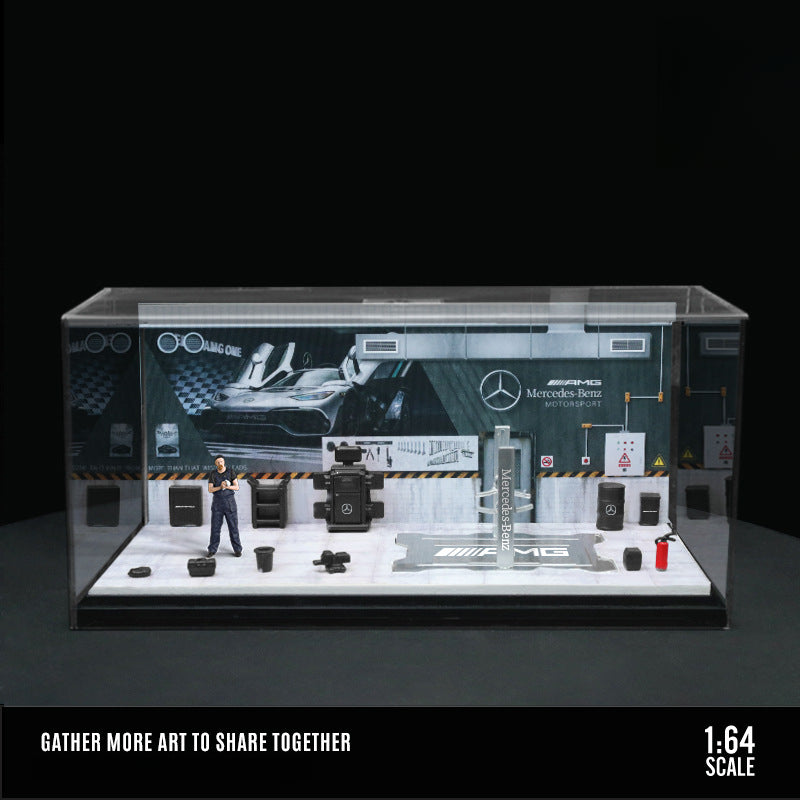 MoreArt 1:64 Nissan & Toyota HKS Auto Repair Workshop Diorama MODCOLS