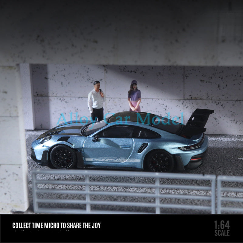 TIMEMICRO 1:64 Porsche 992 GT3 RS Glacier Blue & Midnight Blue Diecast Model MODCOLS