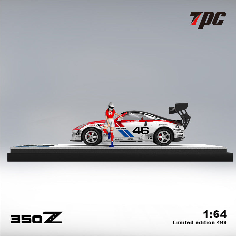 TPC 1:64 Nissan 350Z Red White 46 Die Cast Alloy Car Model MODCOLS