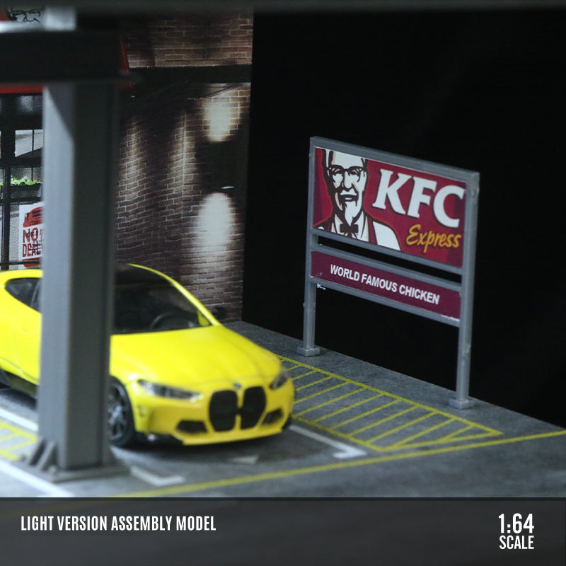 MoreArt 1:64 Four Level Steel Frame Garage Lighted Diorama MODCOLS